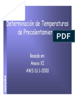 Precalentamiento AWS D.1. 1. INDURA