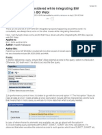 Points To Be Considered While Integrating BW & BO Webi