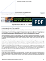 Input Impedance of An Amplifier and How To Calculate It