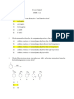 Practice Exam I - Organic Chemsitry