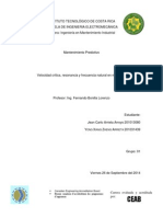 Frecuencia Natural, Resonancia y Velocidad Critica