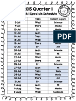 2015 Q1 Specials Schedule