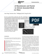 Development of Nanodomain and Fractal Morphologies in Solvent Annealed Block Copolymer Thin Films