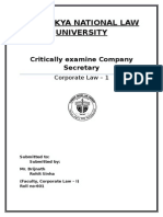 Critical Analysis of Role of Company Seceratry Final