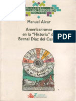 Americanismos en La Historia de Bernal Díaz Del Castillo