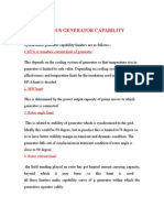 Synchronous Generator Capability Limitt: 1.MVA or Armature Current Limit of Generator