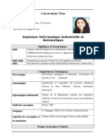 Curriculum Vitae: Ingénieur Informatique Industrielle Et Automatique Diplômes Et Formations