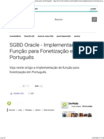 SGBD Oracle - Implementação de Função para Fonetização em Português