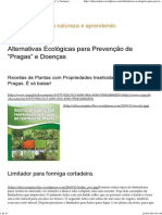 Alternativas Ecológicas para Prevenção de "Pragas" e Doenças