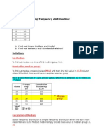 Calculation of Mean, Median, Mode, Variance & Standard Deviation For Grouped Data