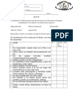 El CCP Cuestionario Comportamental para Prescolares Y PARA TDAH