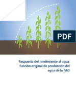 Respuesta Del Rendimiento Al Agua Función Original de Producción Del Agua de La FAO