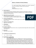 Manual Ultrasonic Testing - Weld