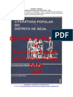 Décimas - Quadras Inseridas in LITERATURA POPULAR Do DISTRITO de BEJA, 1987