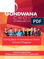 Giving Back To Gondwana Concert Program