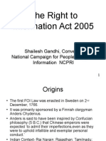 He Right To Information Act 2005: Shailesh Gandhi, Convenor National Campaign For People's Right To Information NCPRI