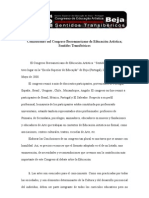 Conclusiones Del Congreso Iberoamericano de Educación Artística Sentidos Transibéricos