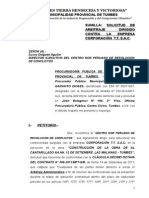 Solicitud de Arbitraje de Corporación T.T. Sac