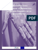 Lineamientos para Incorporar La Perspectiva de Genero Feminista en La Investigacion