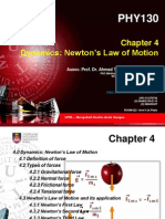 PHY 130 - Chapter 4 - Dynamics - Newton's Law of Motion