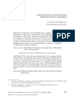 A Qualidade Da Educação: Perspectivas E Desafios: Luiz Fernandes Dourado & João Ferreira de Oliveira