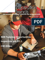 NDE Training Opportunities Inspection Per D1.1 CWI Ethics: The Magazine For Materials Inspection and Testing Personnel