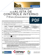 Ceperj 2013 Sefaz RJ Analista de Controle Interno 1 Etapa Prova