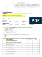 Questionnaire On Attrition Rate