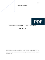 Manifesto Do Teatro Da Morte (Tadeusz Kantor)