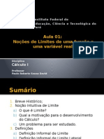 Cálculo I - Limite - Aula 01