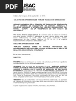 Solicitud de Aprobación Del Tema de Graduación Formato