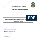 Articulo Cientifico - Generacion de Biogas Apartir de Residuos Domesticos (Cascara de Platano)