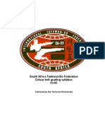 South Africa Taekwon-Do Federation Colour Belt Grading