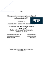 "Comparative Analysis of Mutual Fund Schemes in India": A Dissertation Report On