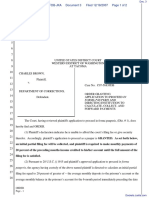 Brown v. Department of Corrections - Document No. 3