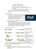 Biology Genetic Mutation Notes