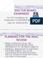 Pointers For Board Examinees: For TIP Candidates For Graduation in ENGINEERING (Also For GRADUATES)