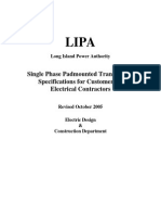 Single Phase Pad Mounted Transformer Specifications For Constumers and Electrical Contractors