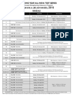 FIITJEE AITS 2015 Schedule