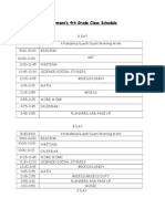 Hoormann's 4th Grade Class Schedule