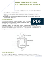 Conductividad Termica de Solidos y Coeficientes de Transferencias de Calor