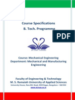 Course Specification For Mechanical Engineering