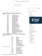 MM Reports in SAP - SAP Materials, Documents, Tutorials