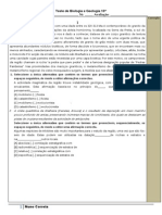 2º Teste Geologia PDF