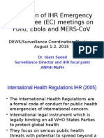 IHR Emergency Committee Deliration