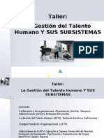 TALLER Gestión de Talento Humano