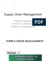 Supply Chain Management: Prof.G.Purandaran M.Tech (I.I.T-Madras) PGDM (I.I.M-Bangalore)