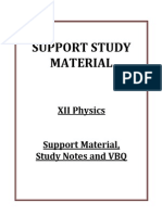 XII Physics Support Material Study Notes and VBQ 2014 15