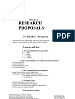 Research Proposals: Use This Sheet To Help You