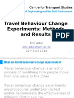 Travel Behaviour Change Experiments: Methods and Results: Eric - Adjei@uct - Ac.za